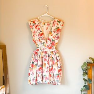 Mustard Seed Floral Pleated Mini Dress Size M